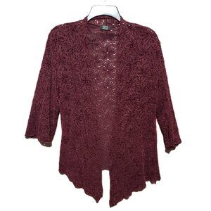 Shannon Ford M Cardigan Kimono Burgundy Lace Whimsigoth Witchy Festival Indie